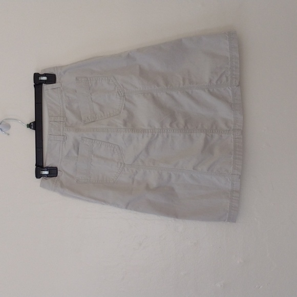 Eddie Bauer 100% Cotton Khaki Knee Length Button Front A-Line Skirt Size 2 - Picture 9 of 11